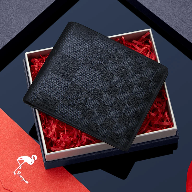 英皇保罗轻奢钱包男士短款高档潮牌简约多功能头层牛皮年轻人卡包