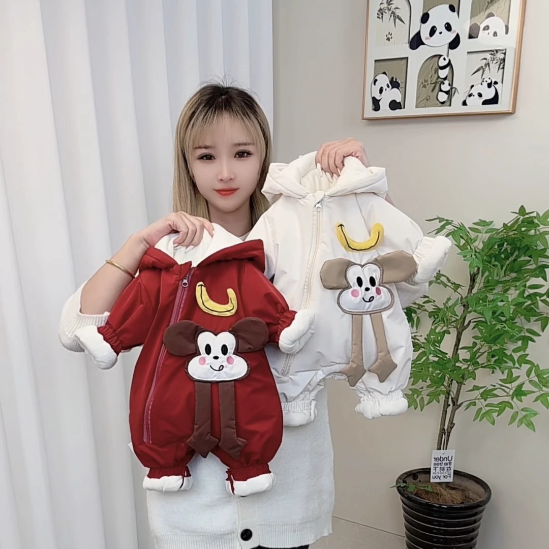 2024新款婴幼儿冬季可爱宝宝连体衣加绒加厚外出服