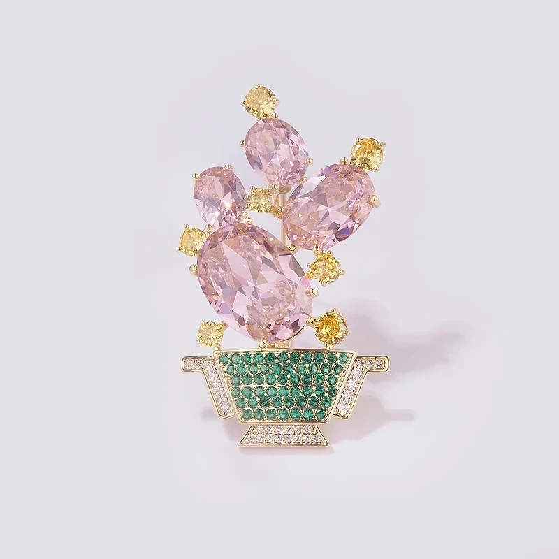 VELLICHOR 铜合金胸针 春夏精致可爱仙人掌胸针女别针三八节礼物