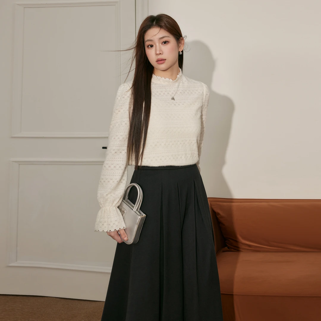 蓝语大码女装法式优雅半高领打底衫2025秋冬新款吊带内搭显瘦上衣