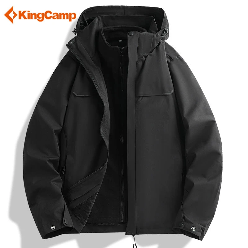 KingCamp三合一冲锋衣外套男女秋冬款防风防水户外登山服宽松夹克