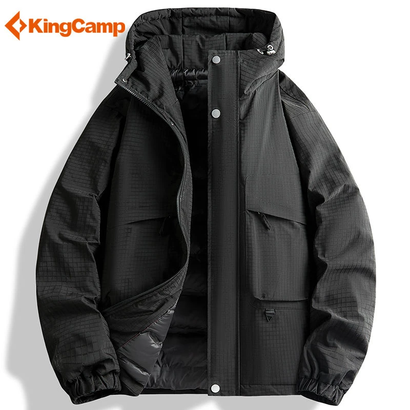 KingCamp棉衣外套男冬季加厚保暖户外背包工装连帽登山服情侣棉服