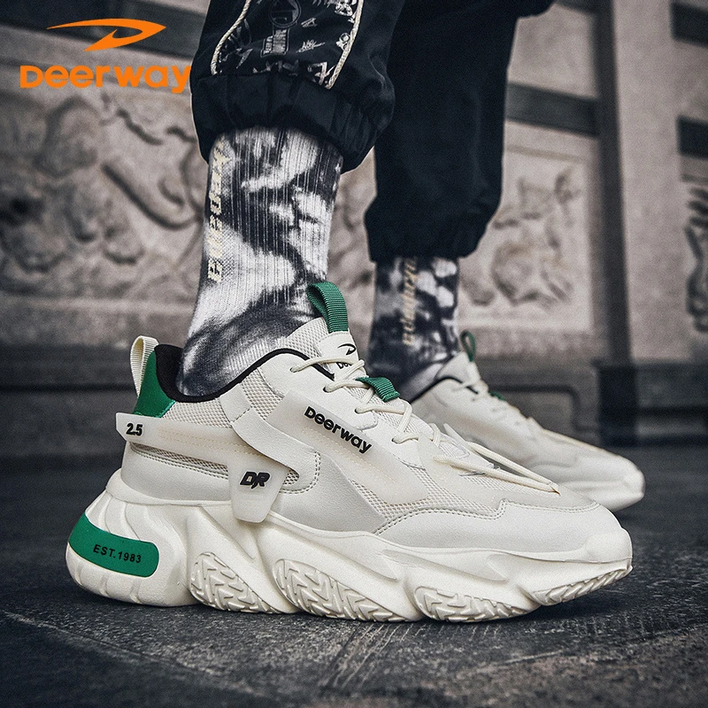 德尔惠男鞋秋季新款面包鞋厚底增高透气跑步运动休闲鞋老爹潮鞋子