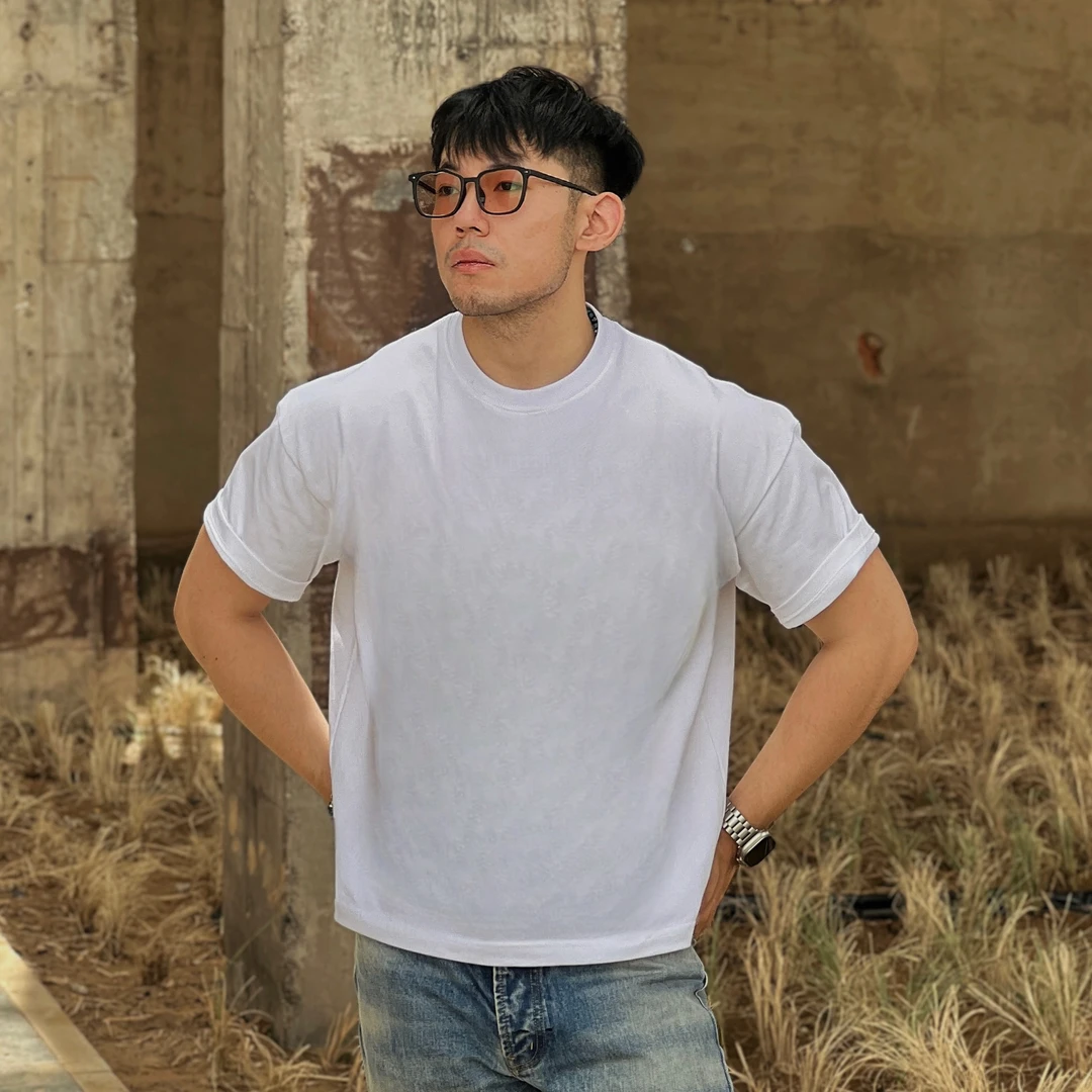 Machi·自主周边 280g 短宽 白色 Tee恤半袖