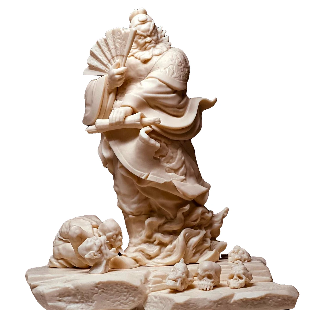 终南进士 -钟馗全身像白模模型纯手工制作雕像手办中国风原创设计