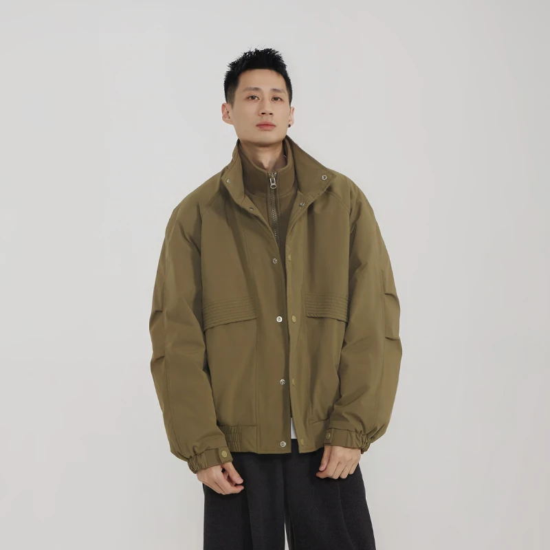 冬季立领90白鸭绒户外简约宽松保暖百搭男女同款羽绒服25293