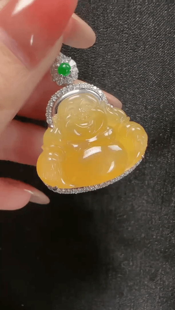 【闪购商品】翡翠颈饰18K金镶嵌039玉佛一个