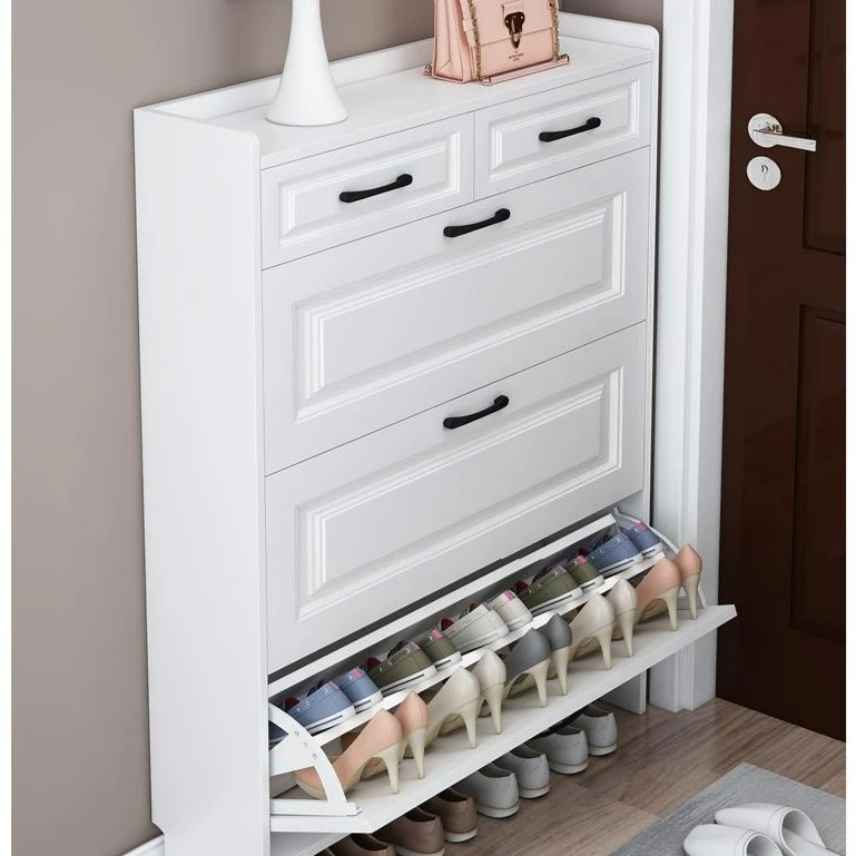 超薄鞋柜17cm经济型家用门口简约现代多功能收纳柜窄翻斗式小鞋架