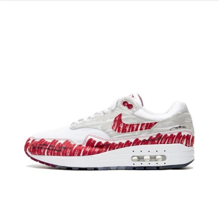 Nike Air Max 1 Tinker Sketch 手稿 白红 男女同款 CJ4286-101