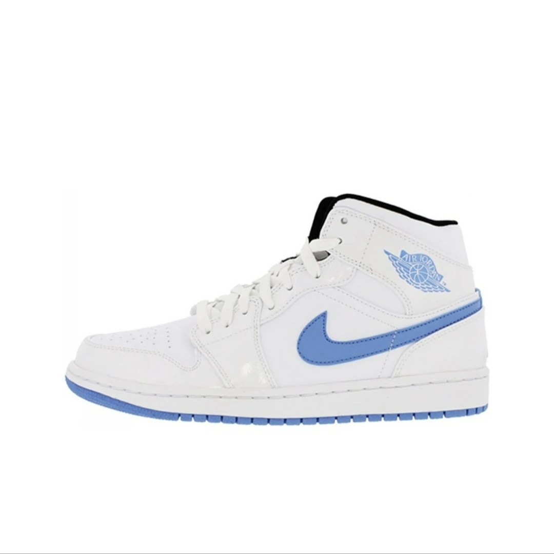 AIR JORDAN 1 MID 复古中帮篮球鞋 蓝白 2014年版 554724-127男子