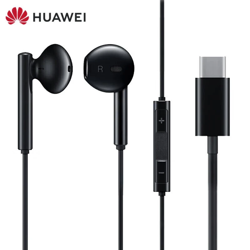 95新 Huawei/华为 黑色Type-c有线保时捷线控通话带麦克风耳塞