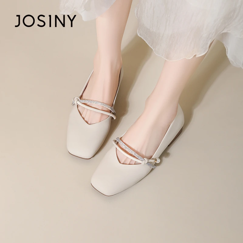 卓诗尼珍珠玛丽珍女鞋2024秋季新款粗跟软底温柔晚晚风不累脚单鞋