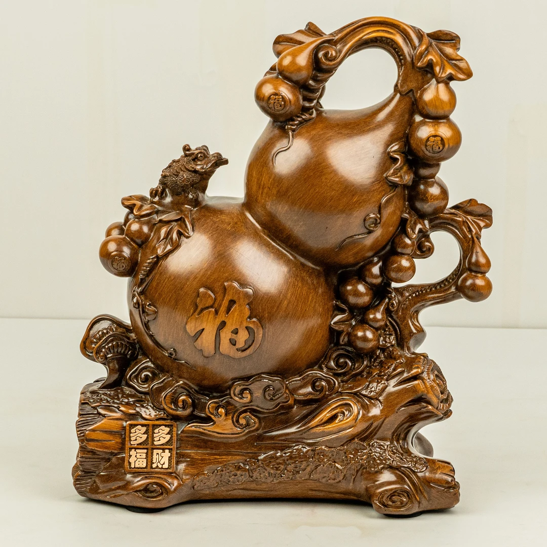 YC多福多财葫芦创意玄关中式摆件（长18.6宽9高21.5cm)