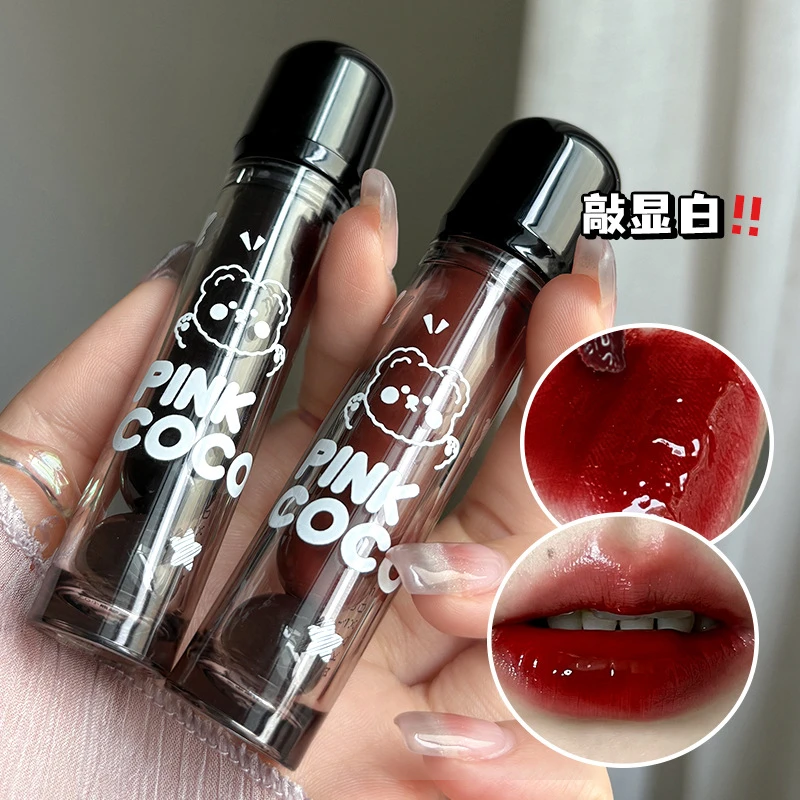 PINKCOCO小熊嘟嘟镜面唇釉不掉色水光唇彩学生党显白素颜祼色口红