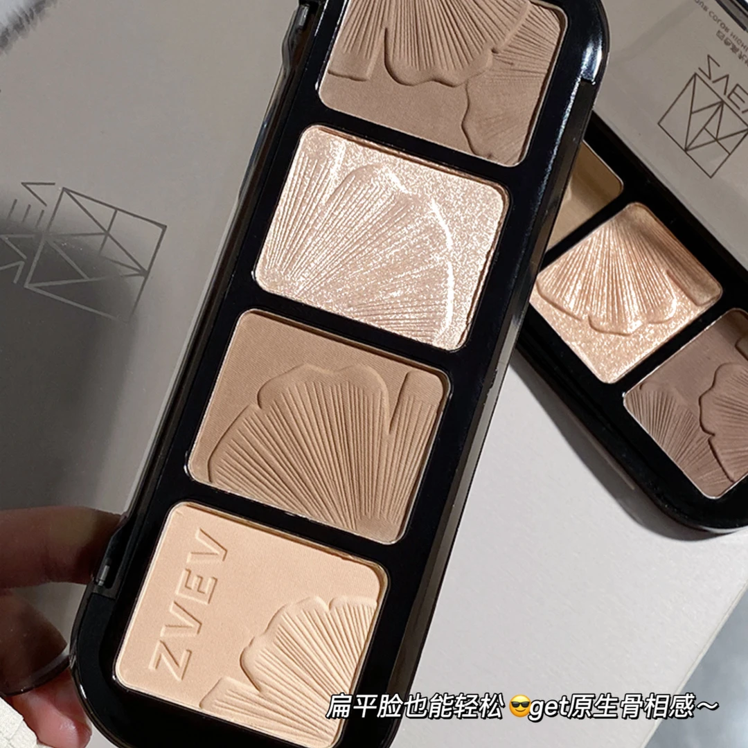四色修容高光眼影一体盘阴影鼻影脸部立体哑光提亮眼部彩妆多用盘