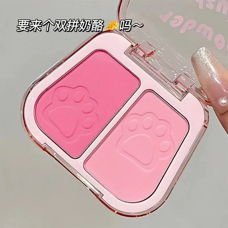 拿捏氛围感!猫爪双色腮红膨胀收缩色细腻自然提亮蜜桃粉显嫩胭脂