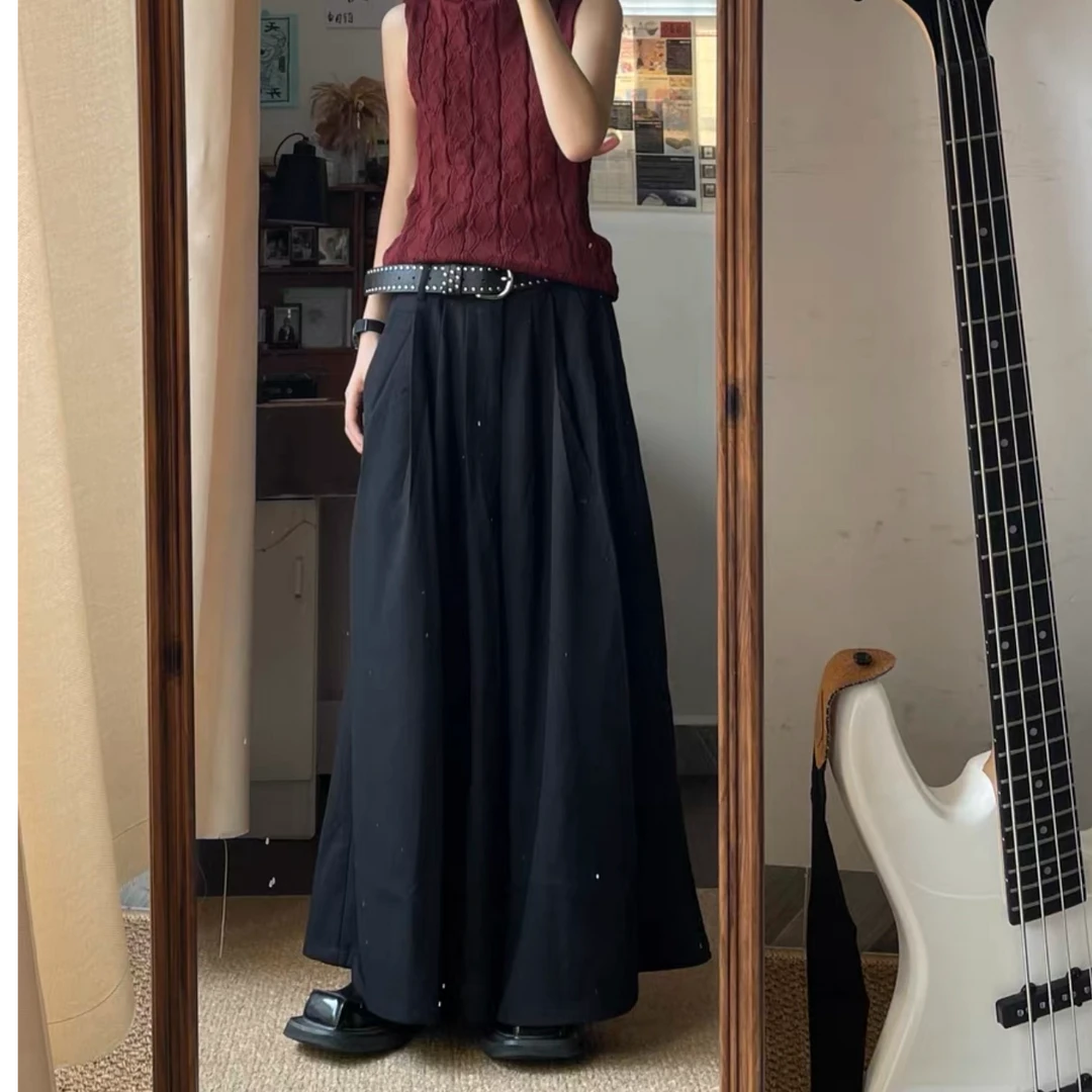 小个子山本耀司高级马面西装裤裙高腰松紧无性别大码遮肉大阔腿裤