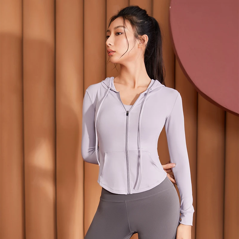 健身外套女拉链开衫长袖训练运动服网红跑步紧身速干瑜伽服上衣
