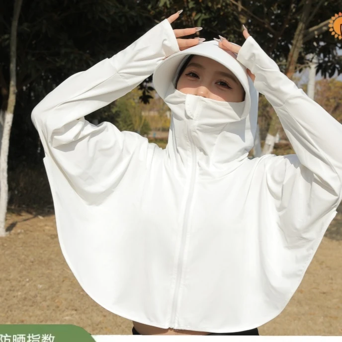 2024新款冰丝防晒衣夏季薄款防紫外线骑行防晒衫连帽防晒服