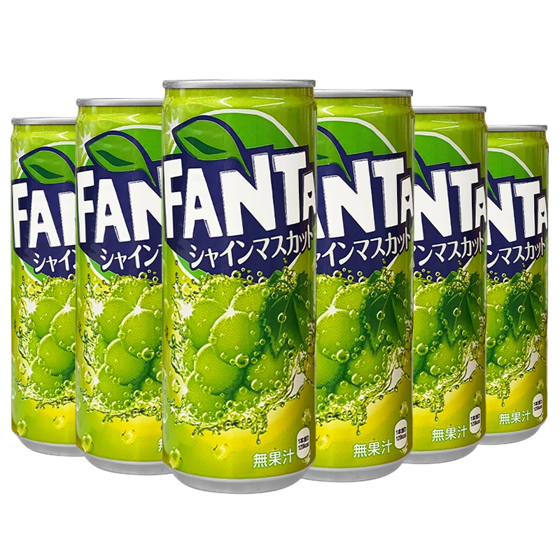 Fanta/芬达日本进口玫瑰香葡萄味250ml/罐装夏日清凉碳酸饮料