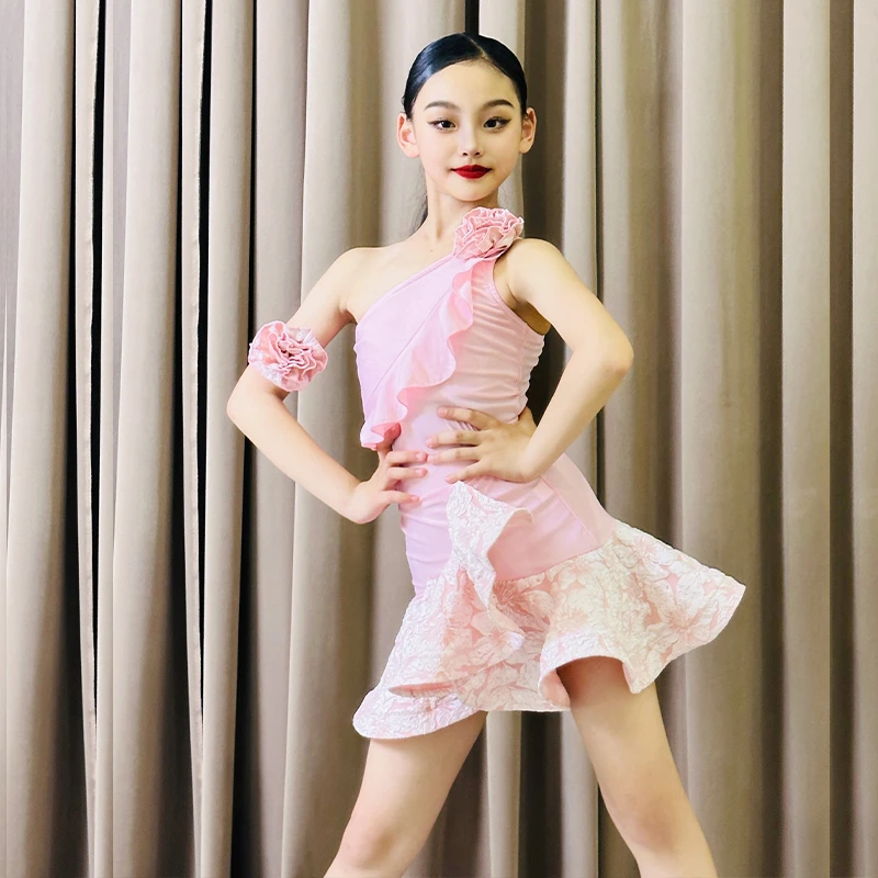 青禾元舞2025年夏季拉丁舞服女童网红儿童练功服少儿演出服高级感