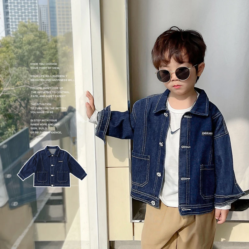 男童牛仔外套春装春秋款婴儿童装宝宝小童洋气上衣炸街潮牌X3710