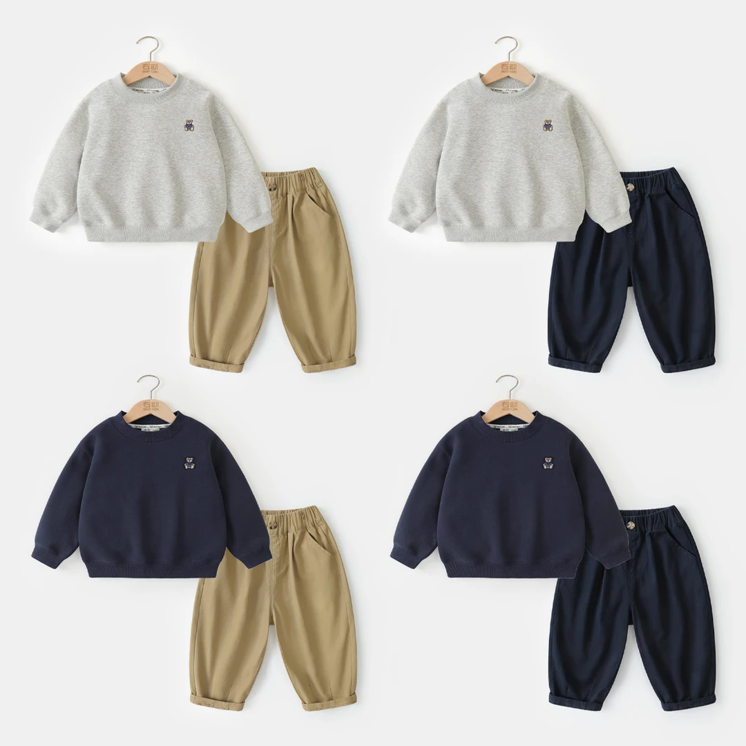 【卫衣两件套】右欧男童春秋装套装儿童童装春秋季洋气韩范潮UZ311