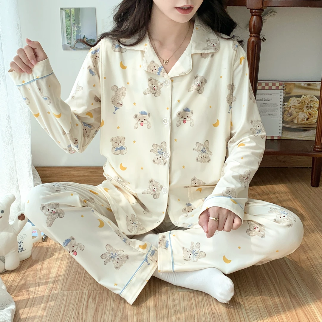 【春秋带胸垫】纯棉月子服孕妇产后喂奶产妇哺乳孕期睡衣产后月子服