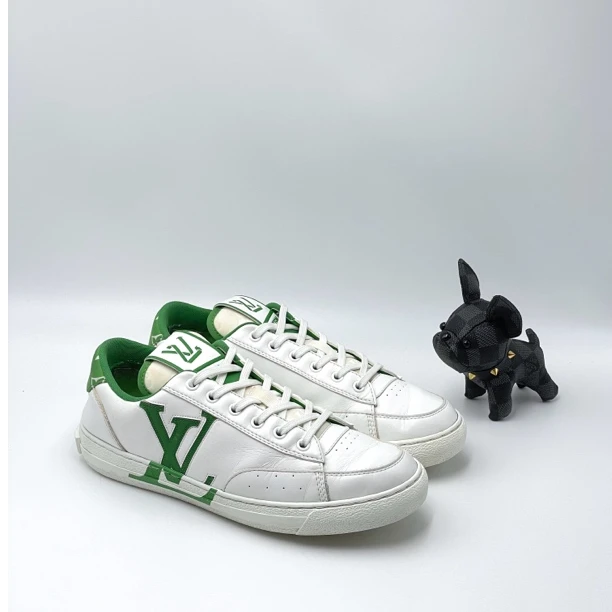 99新 LouisVuitton/路易威登  白色查理绿色错位拼接板鞋 40-41码
