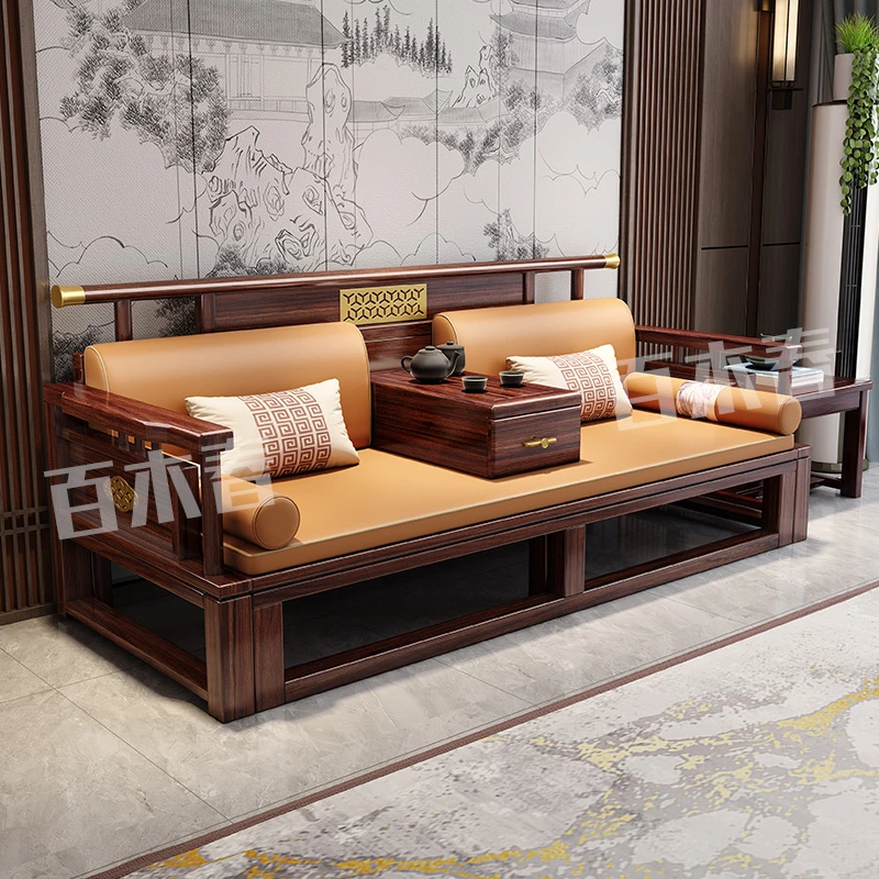 罗汉床乌金木罗汉床新中式罗汉床伸缩罗汉床源头工厂罗汉床折叠