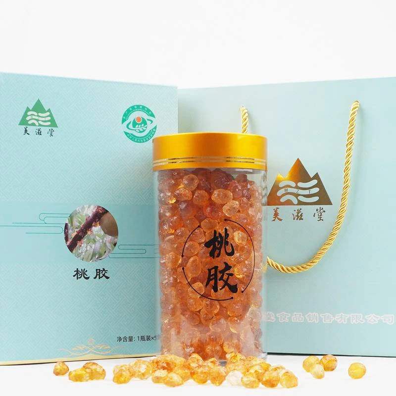MZT/美滋堂纯手工营养食用桃胶人工胶质无杂礼盒装500克高能感