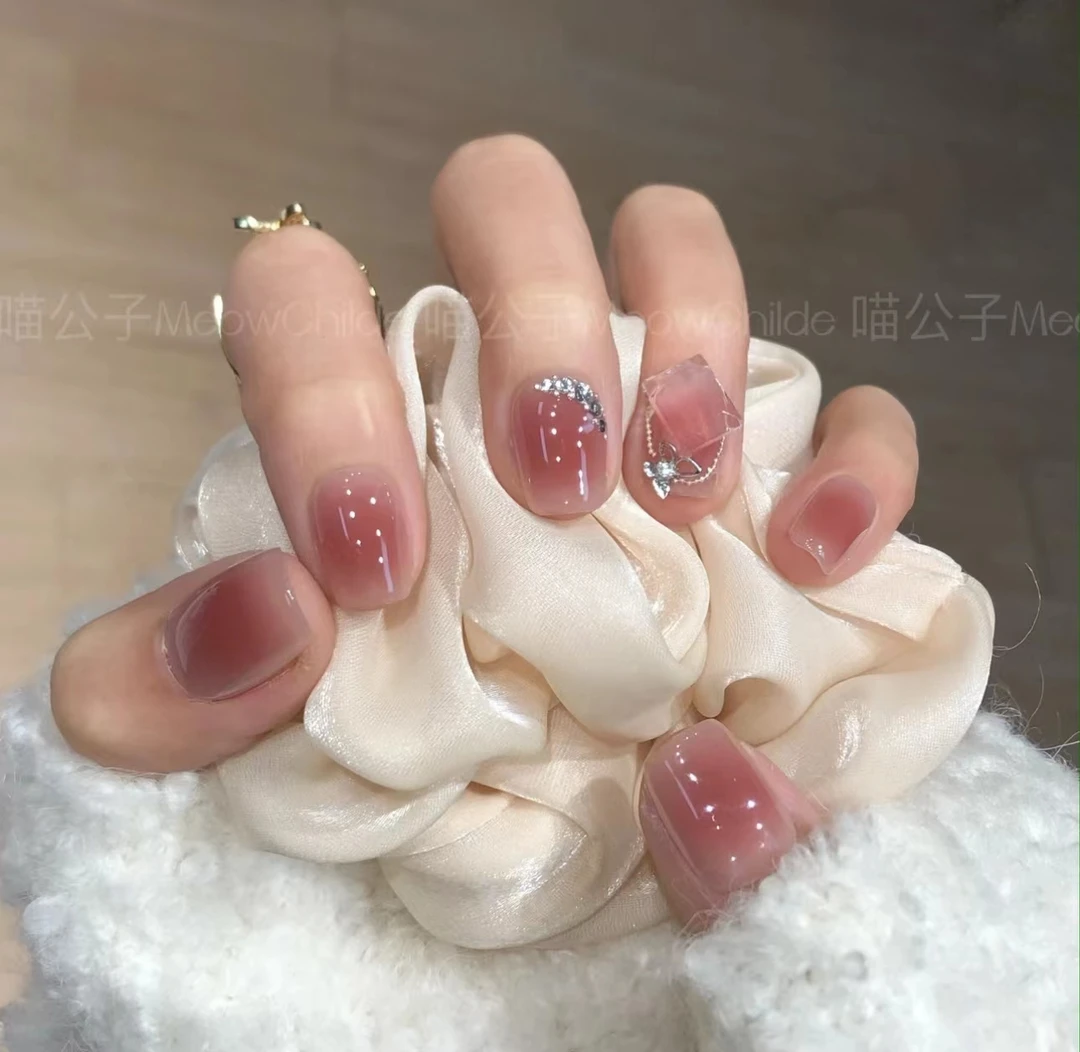 喵公子【海派甜心】纯手工穿戴甲可拆卸美甲光疗甲