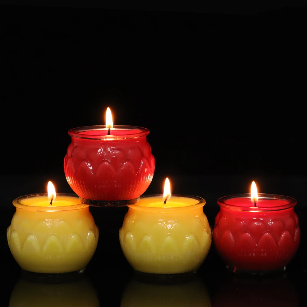 平口莲花酥油灯24小时无烟蜡烛家用灯