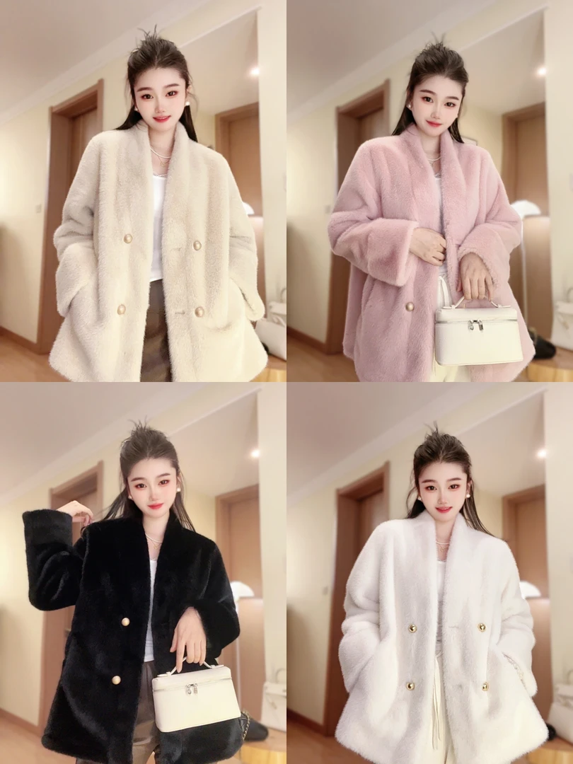 高级感环保毛毛外套女2024秋冬新款