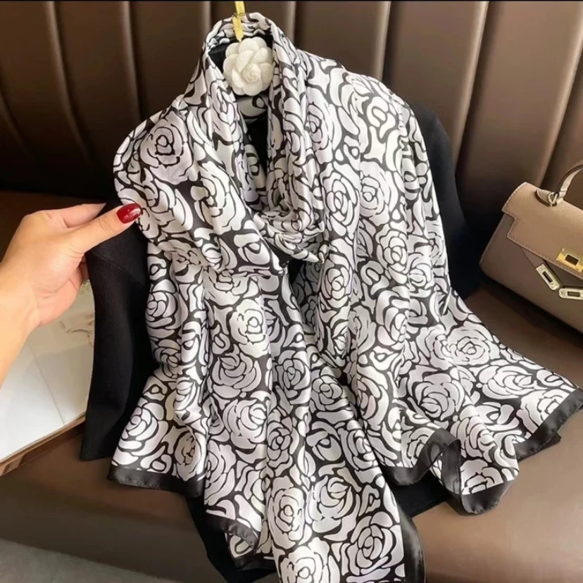 H011 气质玫瑰 云朵纱 130*180 丝巾 披肩 围巾百搭时尚夏季
