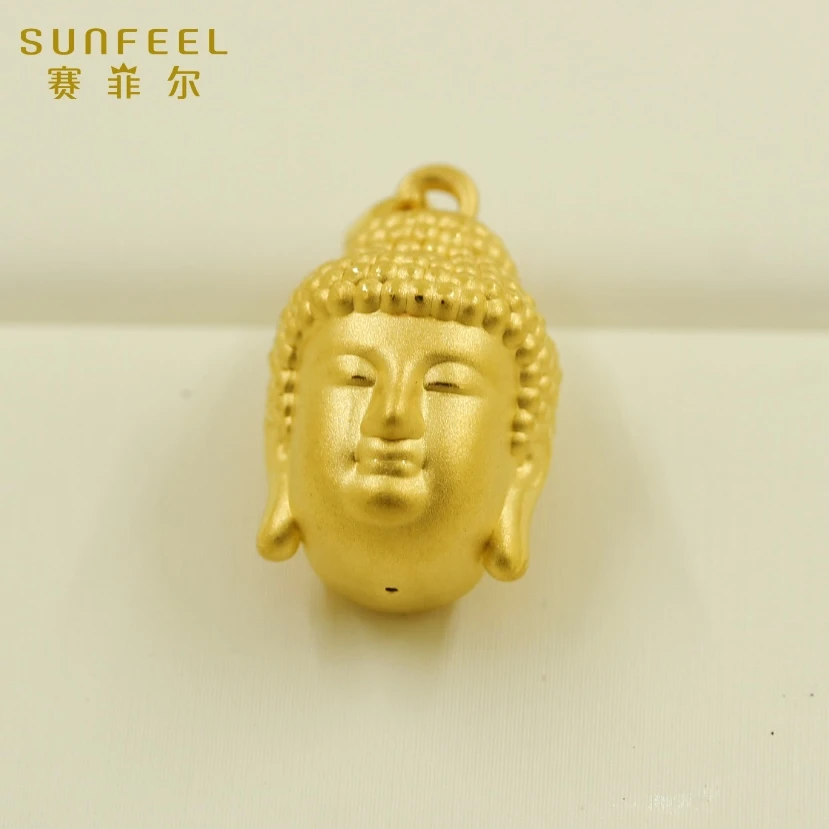 女神节活动【赛菲尔3D精品】黄金硬金立体佛头吊坠足金黄金吊坠送礼