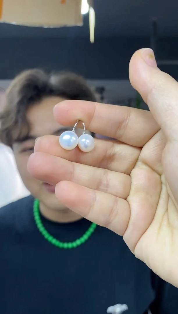 未镶嵌耳饰淡水珍珠多样性发其一颜色微差