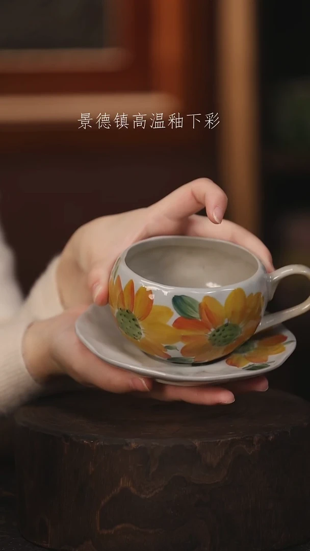 陶瓷景德镇高温釉下手绘陶瓷@L452@