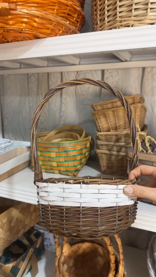 孤品 皮柳加木片编织篮子