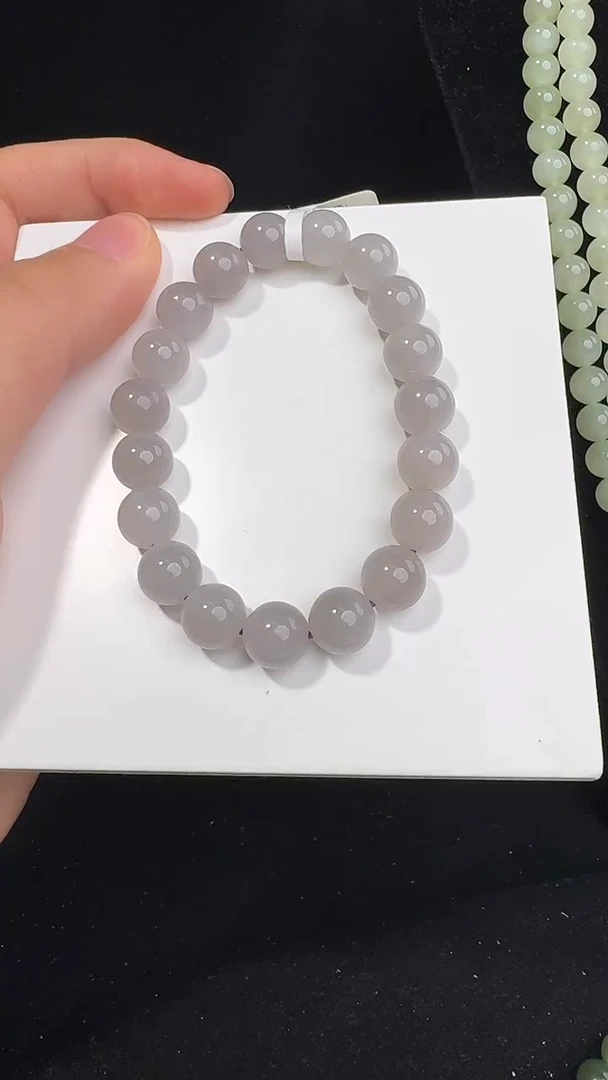 未镶嵌手串和田玉天然烟紫和田玉