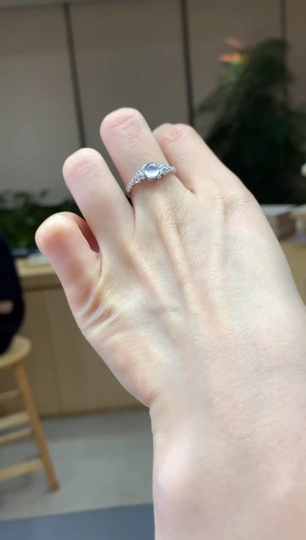 18K金镶嵌戒指翡翠|不退不换