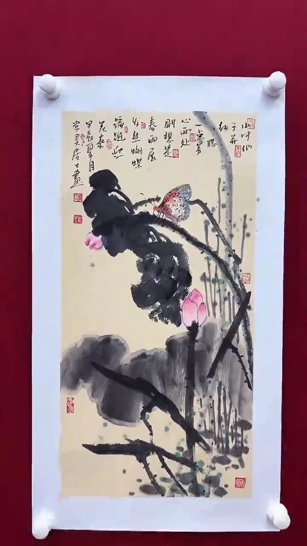 国画李老师绘画作品 带荣宝斋宁波证书 花鸟一幅