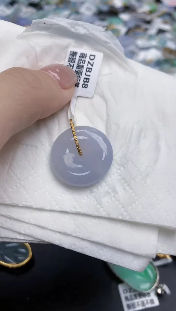 【闪购商品】翡翠颈饰18K金镶嵌天然缅甸翡翠A货