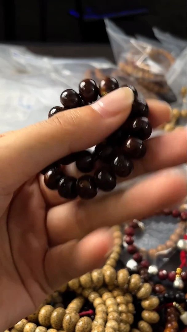 手串星月菩提精工级深珀苹果珠10*8手串
