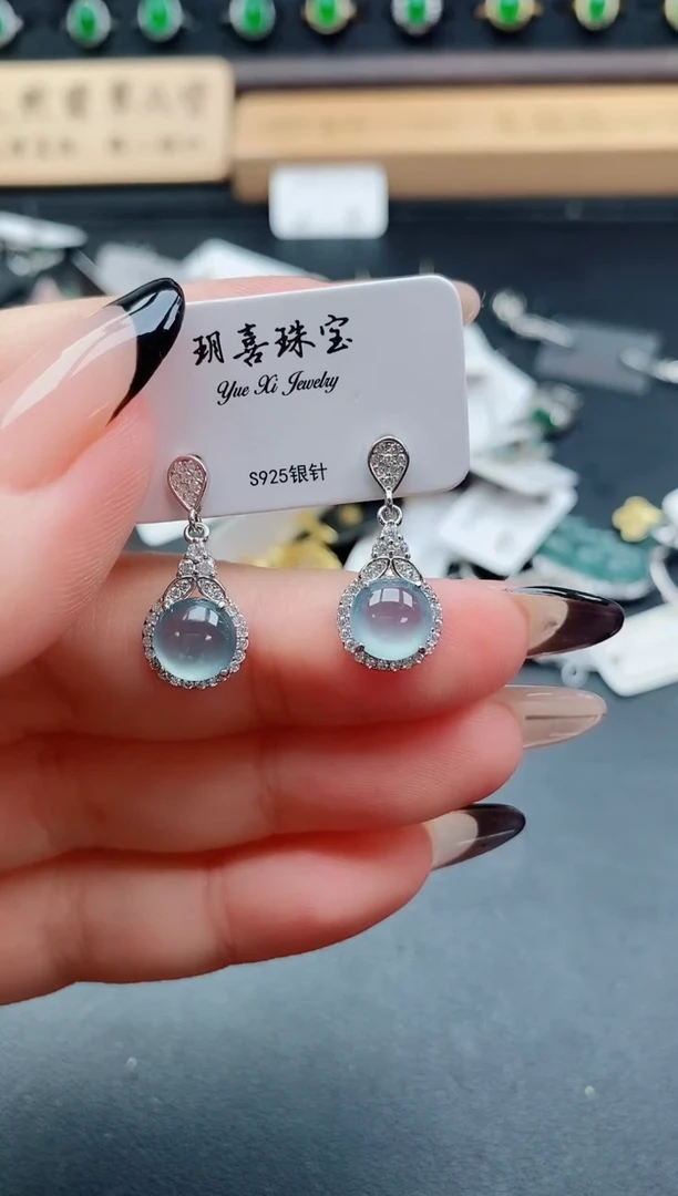 银S925镶嵌戒指翡翠1