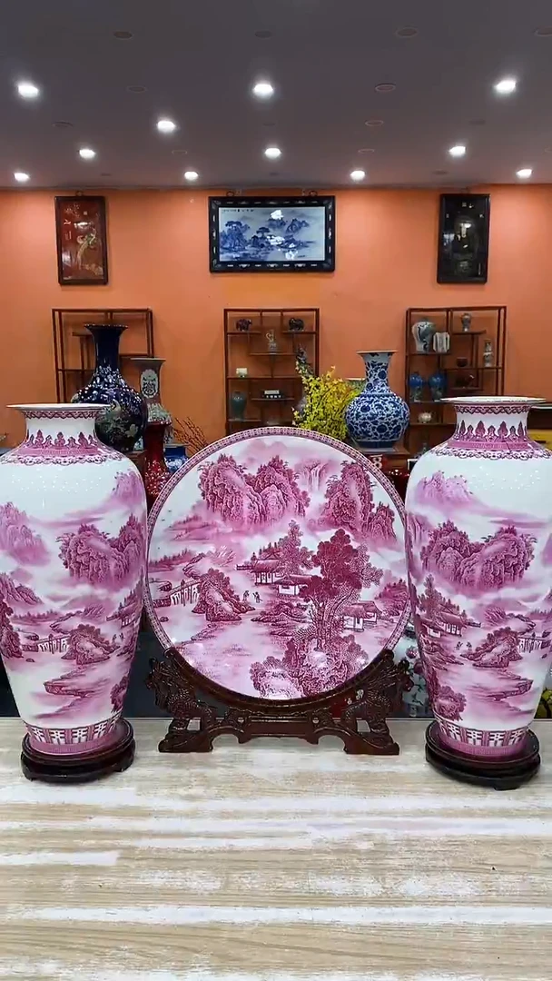 摆件江南清韵三件套+证书+礼盒+旋转底座+龙头架