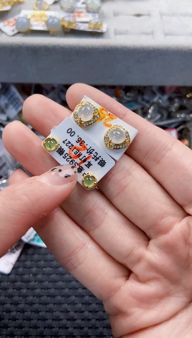 翡翠戒指银S925镶嵌666----7
