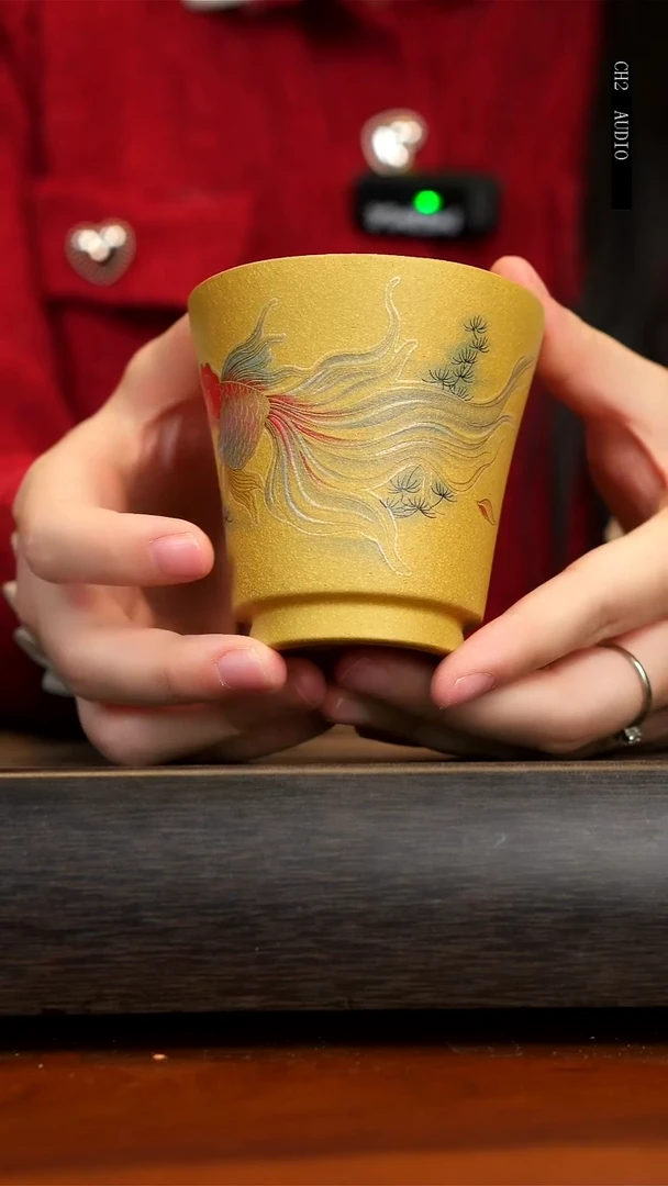 【闪购商品】紫砂茶壶宜兴原矿紫砂锦鲤杯