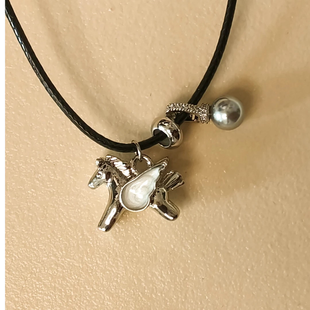 合金吊坠 【追梦小马】法式项链毛衣链吊坠复古素款