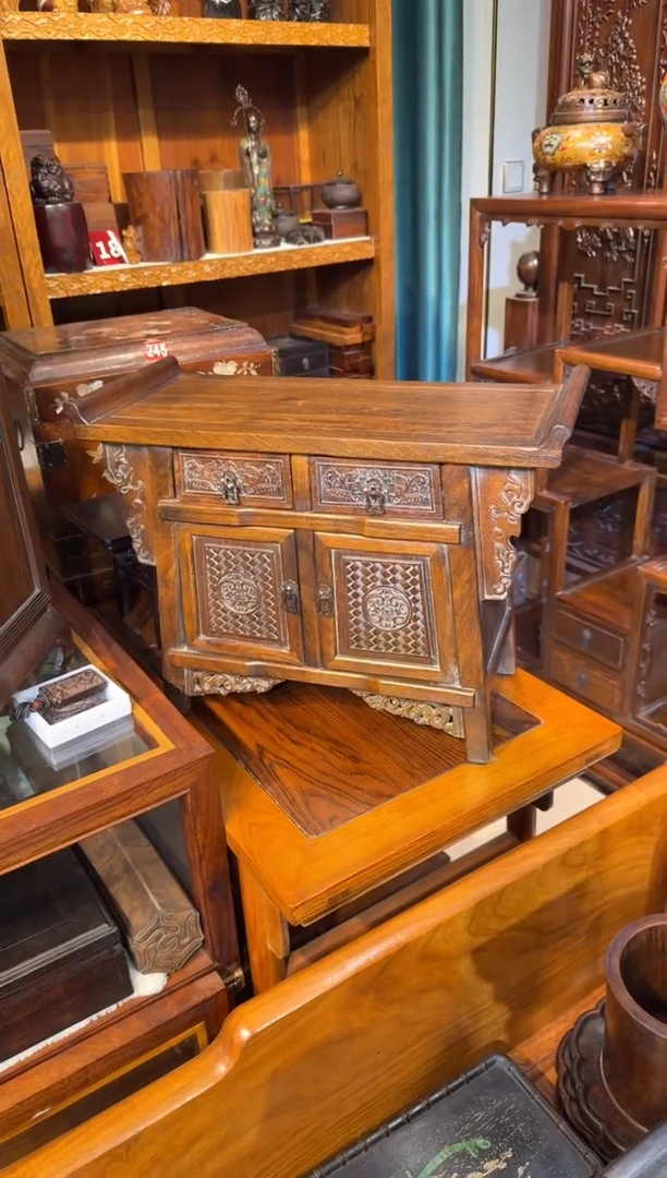 木黄花梨雕刻二联柜880.8888